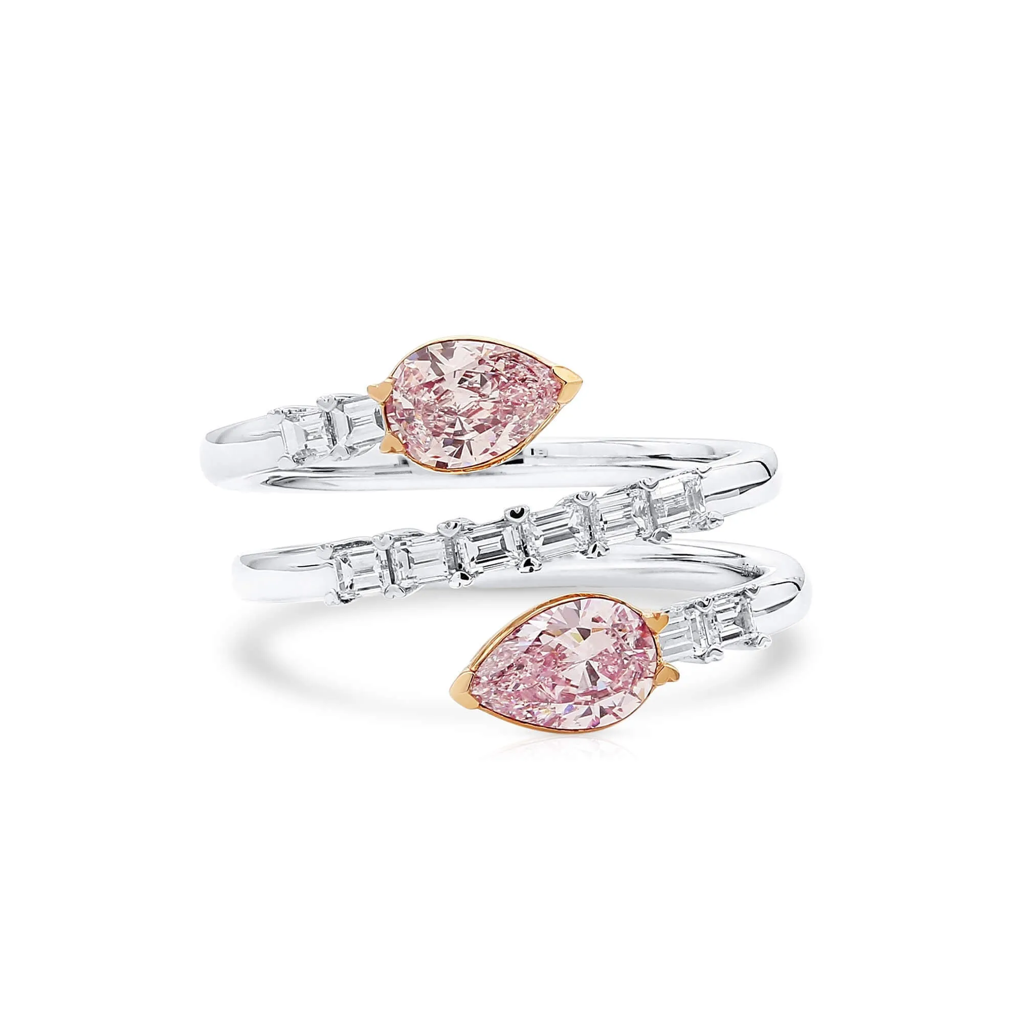 Very Light Pink Diamond Ring, 1.33 Ct. TW, Pear shape, GIA Certified,Rings Colored Diamond