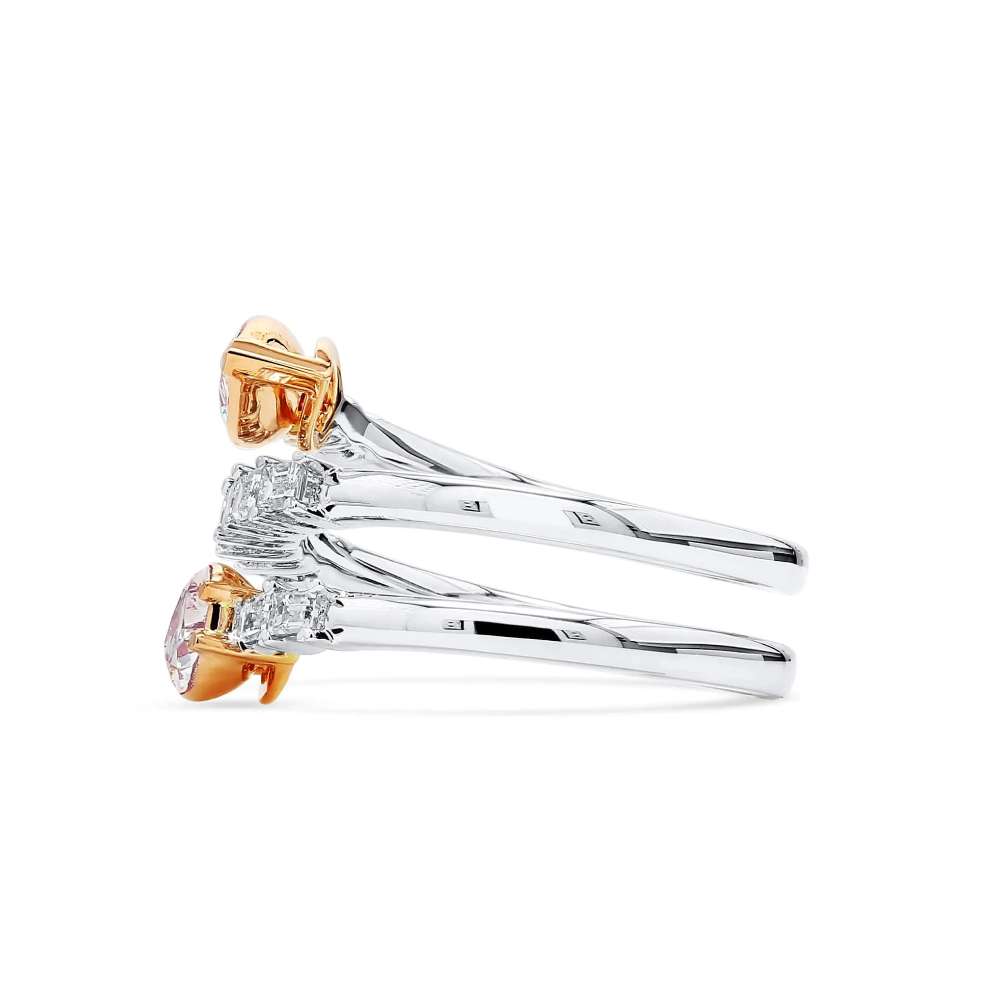 Very Light Pink Diamond Ring, 1.33 Ct. TW, Pear shape, GIA Certified,Rings Colored Diamond