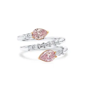 Very Light Pink Diamond Ring, 1.33 Ct. TW, Pear shape, GIA Certified,Rings Colored Diamond
