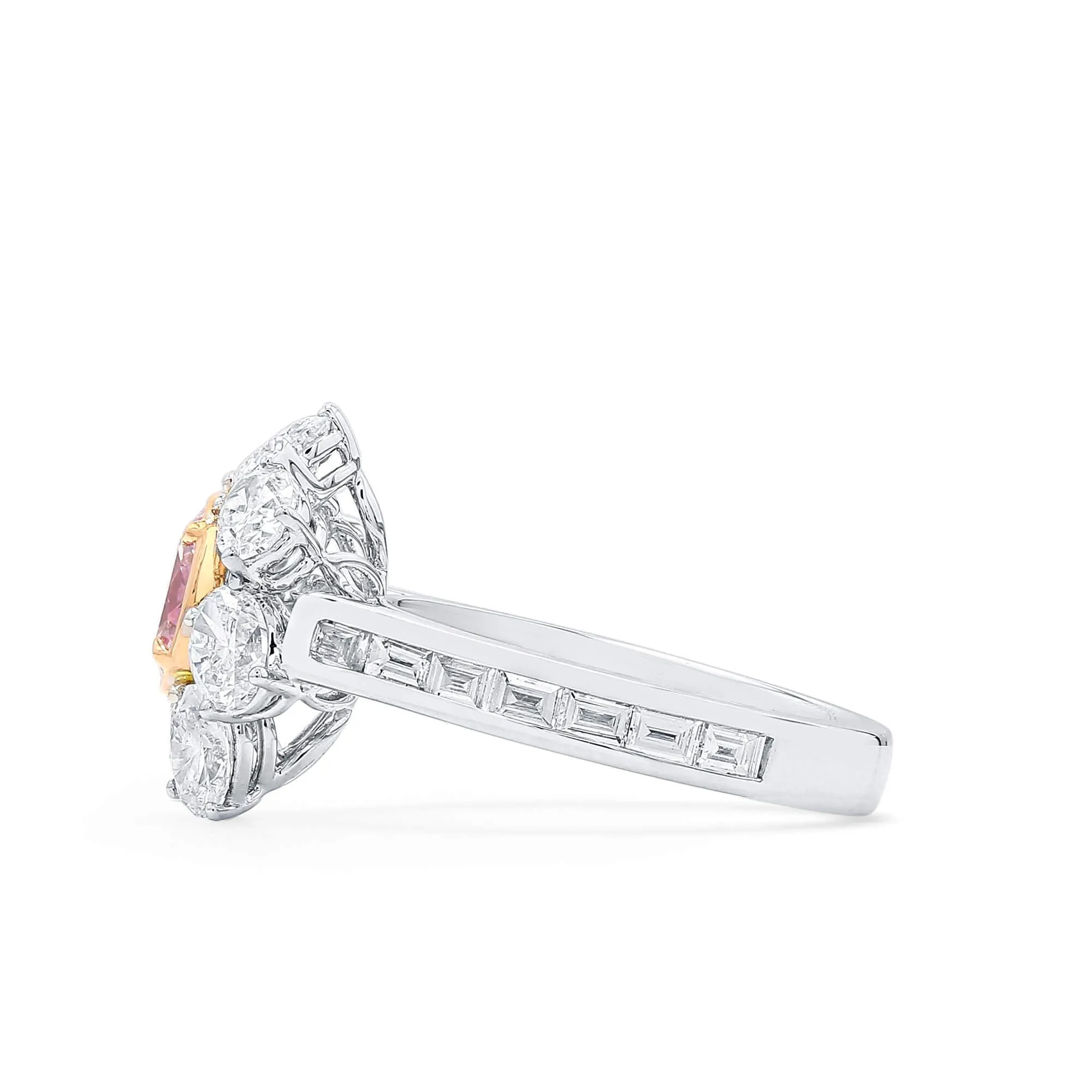 Very Light Pink Diamond Ring, 2.71 Ct. TW, Oval shape, GIA Certified,Rings Colored Diamond