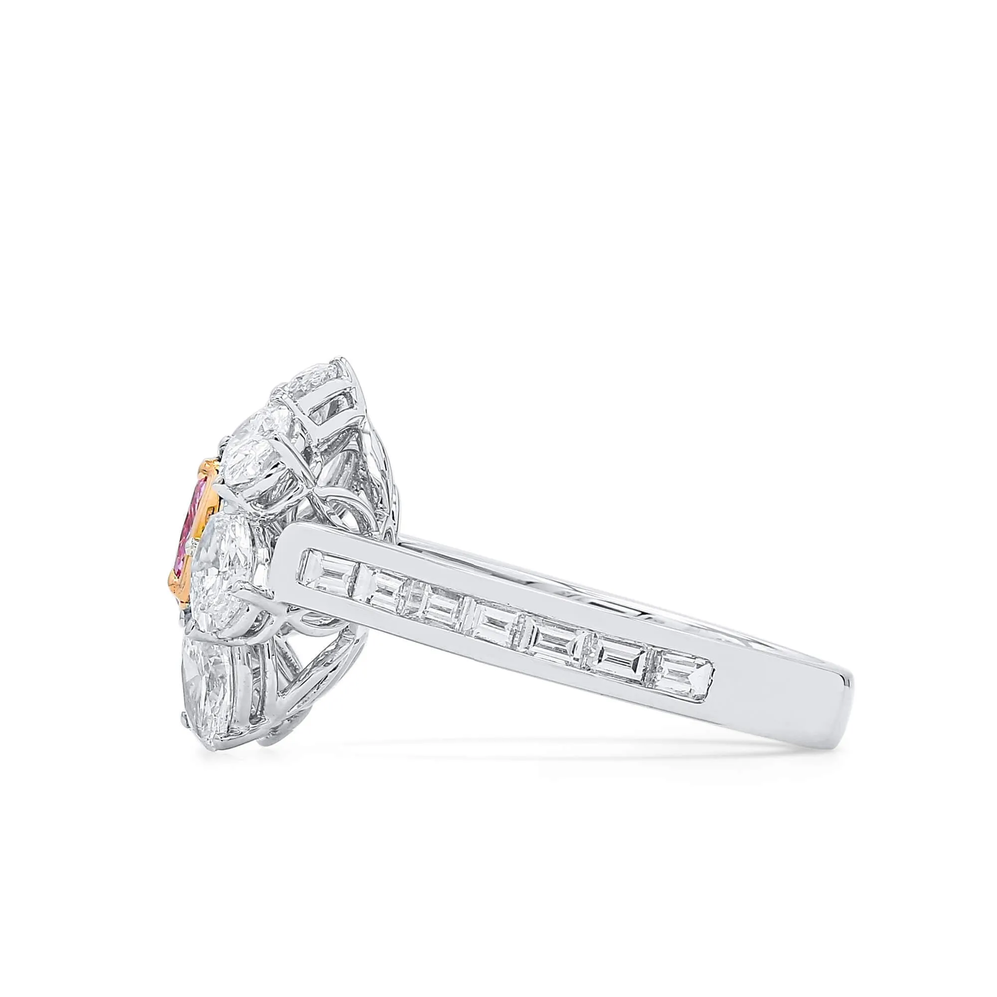 Very Light Pink Diamond Ring, 2.80 Ct. TW, Oval shape, GIA Certified,Rings Colored Diamond
