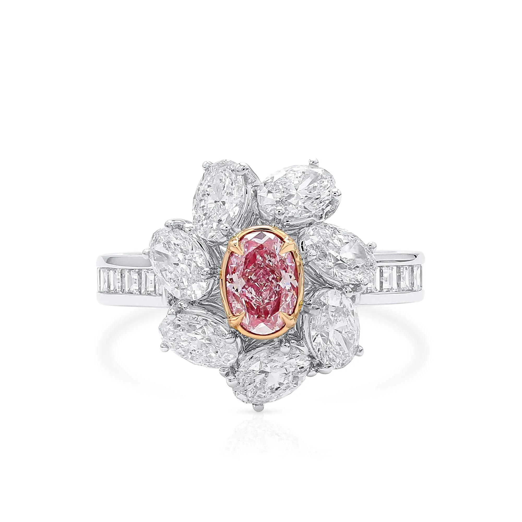 Very Light Pink Diamond Ring, 2.82 Ct. TW, Oval shape, GIA Certified,Rings Colored Diamond