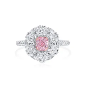 Very Light Pink Diamond Ring, 2.83 Ct. TW, Cushion shape, GIA Certified,Rings Colored Diamond