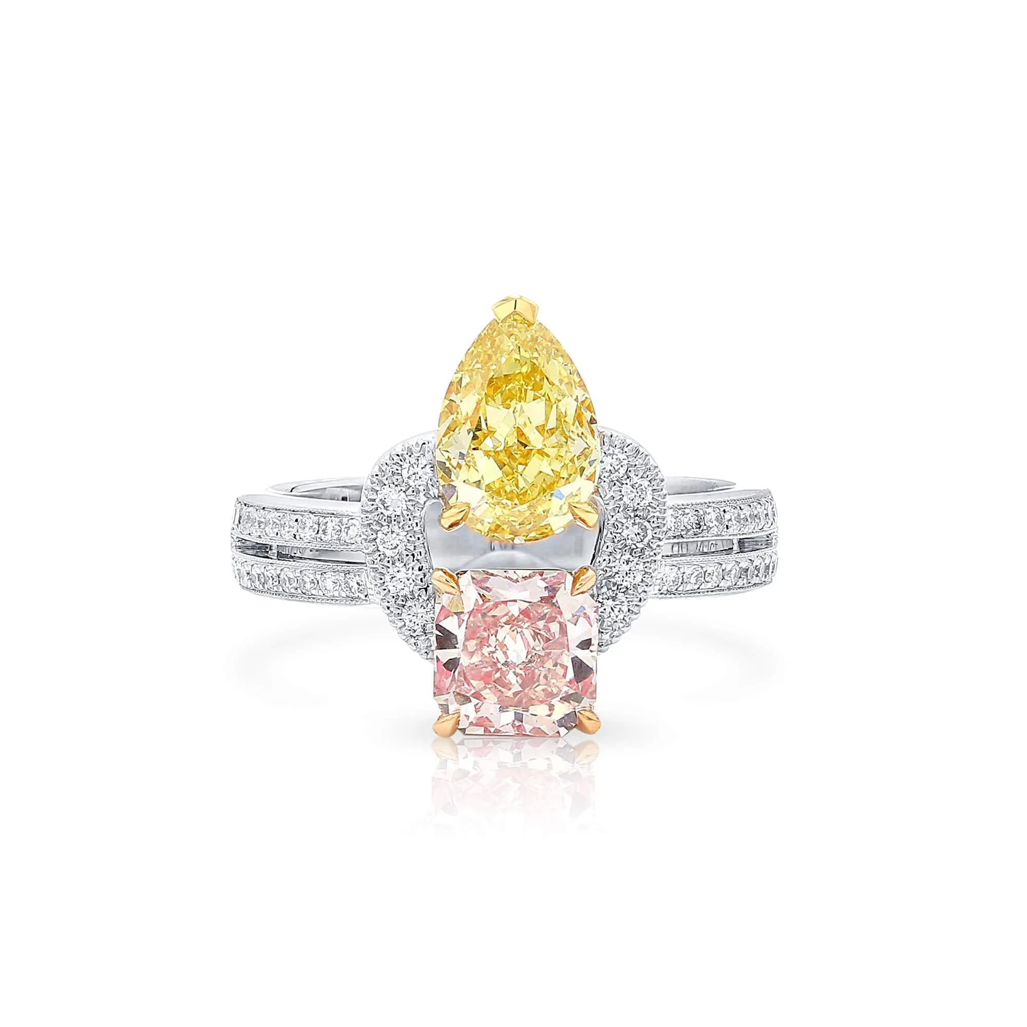 Very Light Pinkish Brown Diamond Ring, 2.59 Ct. TW, MIX shape, GIA Certified,Rings Colored Diamond