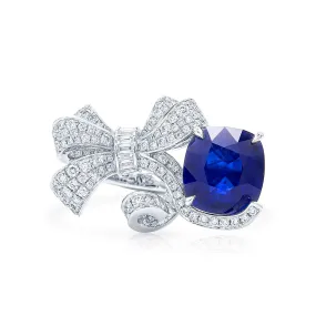 Vivid Blue Sri-lanka Sapphire Ring, 7.00 Ct. TW, Cushion shape GRS Certified,Sapphire Rings