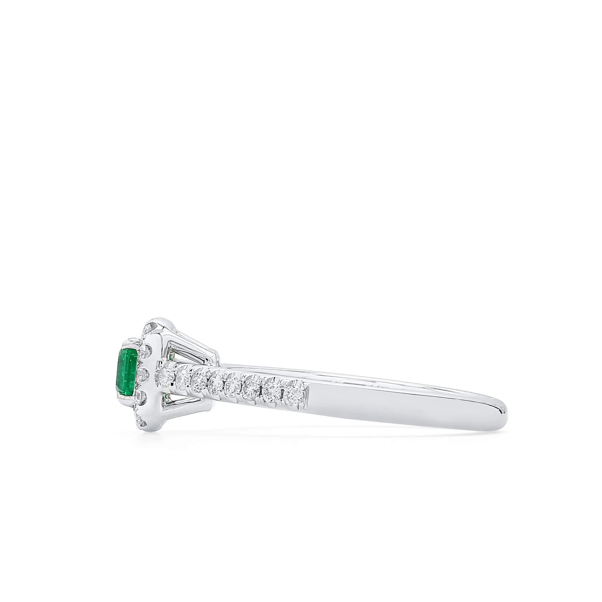 Vivid Green Colombian Emerald And Diamond Ring, 0.31 Ct. (0.55 Ct. TW), G2112020314,Emerald Rings