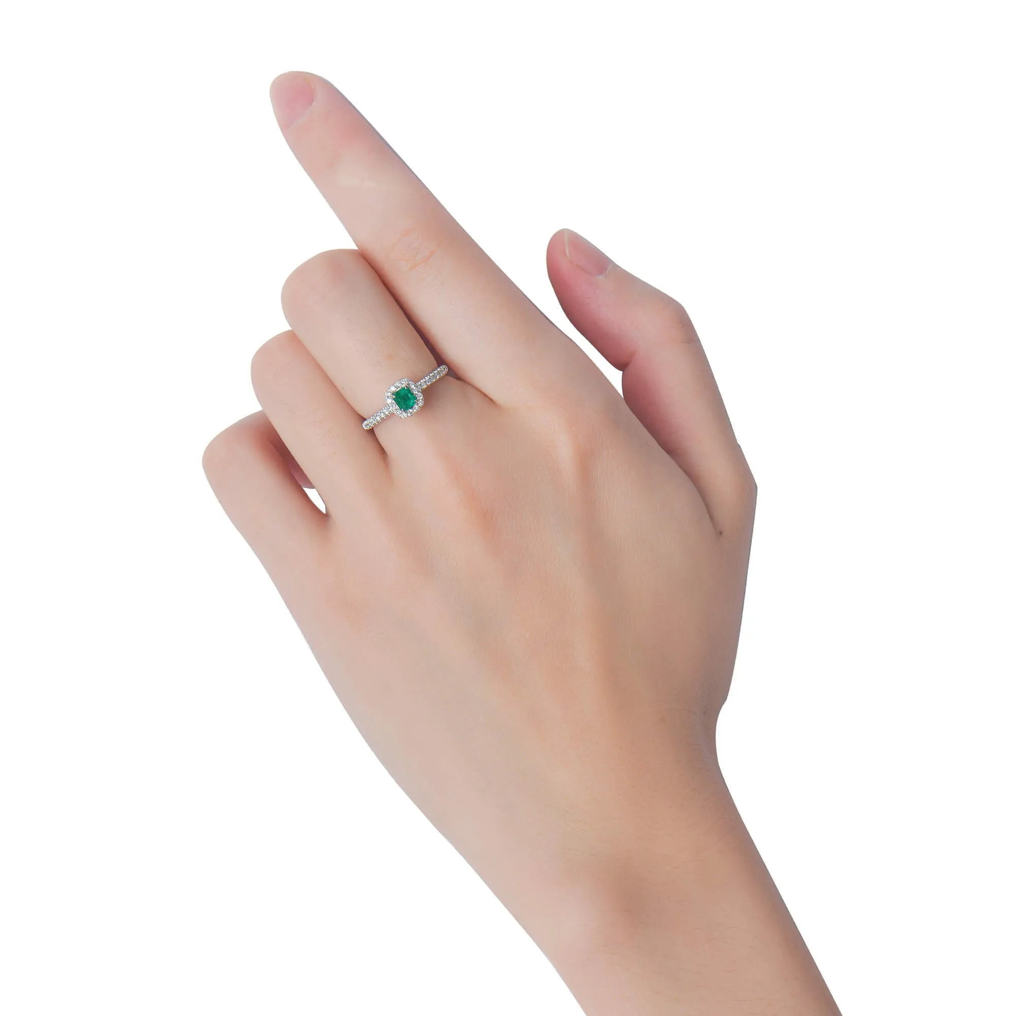 Vivid Green Colombian Emerald And Diamond Ring, 0.31 Ct. (0.55 Ct. TW), G2112020314,Emerald Rings