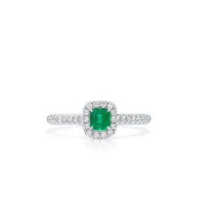 Vivid Green Colombian Emerald And Diamond Ring, 0.31 Ct. (0.55 Ct. TW), G2112020314,Emerald Rings