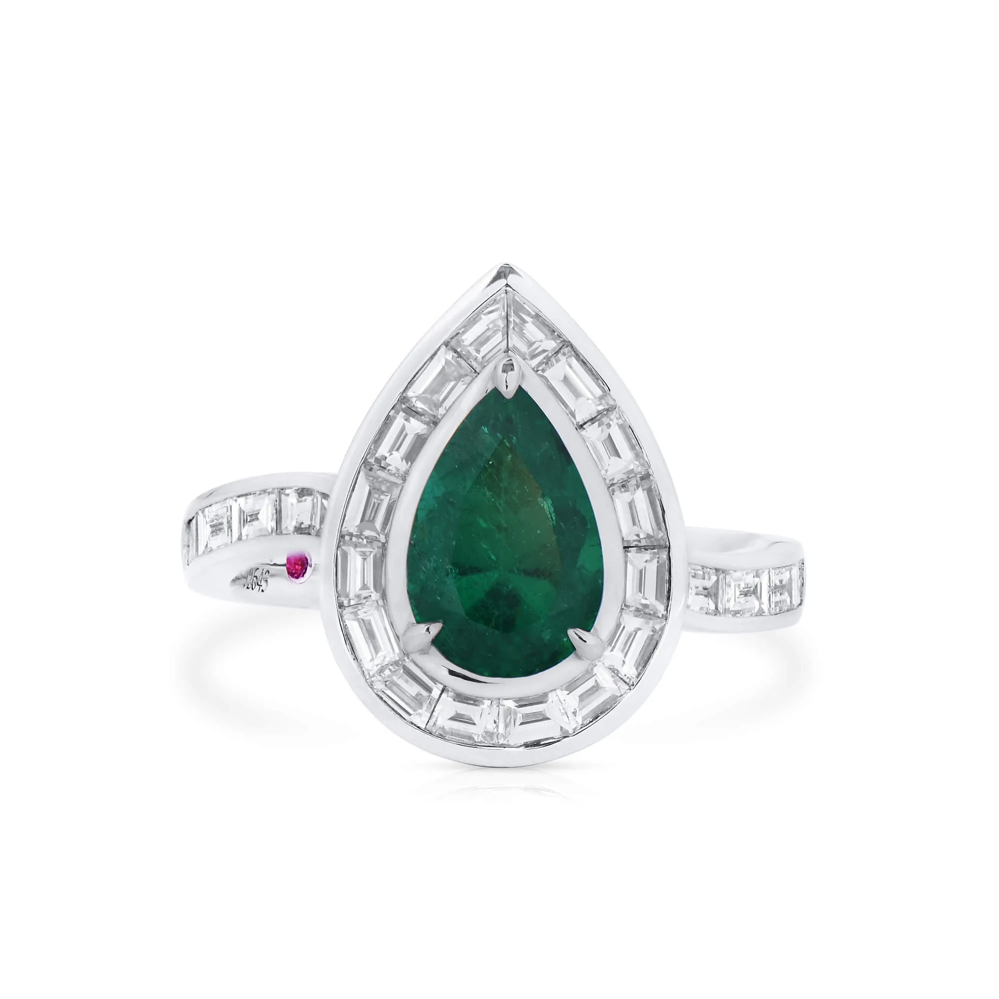 Vivid Green Colombian Emerald And Diamond Ring, 1.45 Ct. (2.48 Ct. TW), GRS2021-038574,Emerald Rings