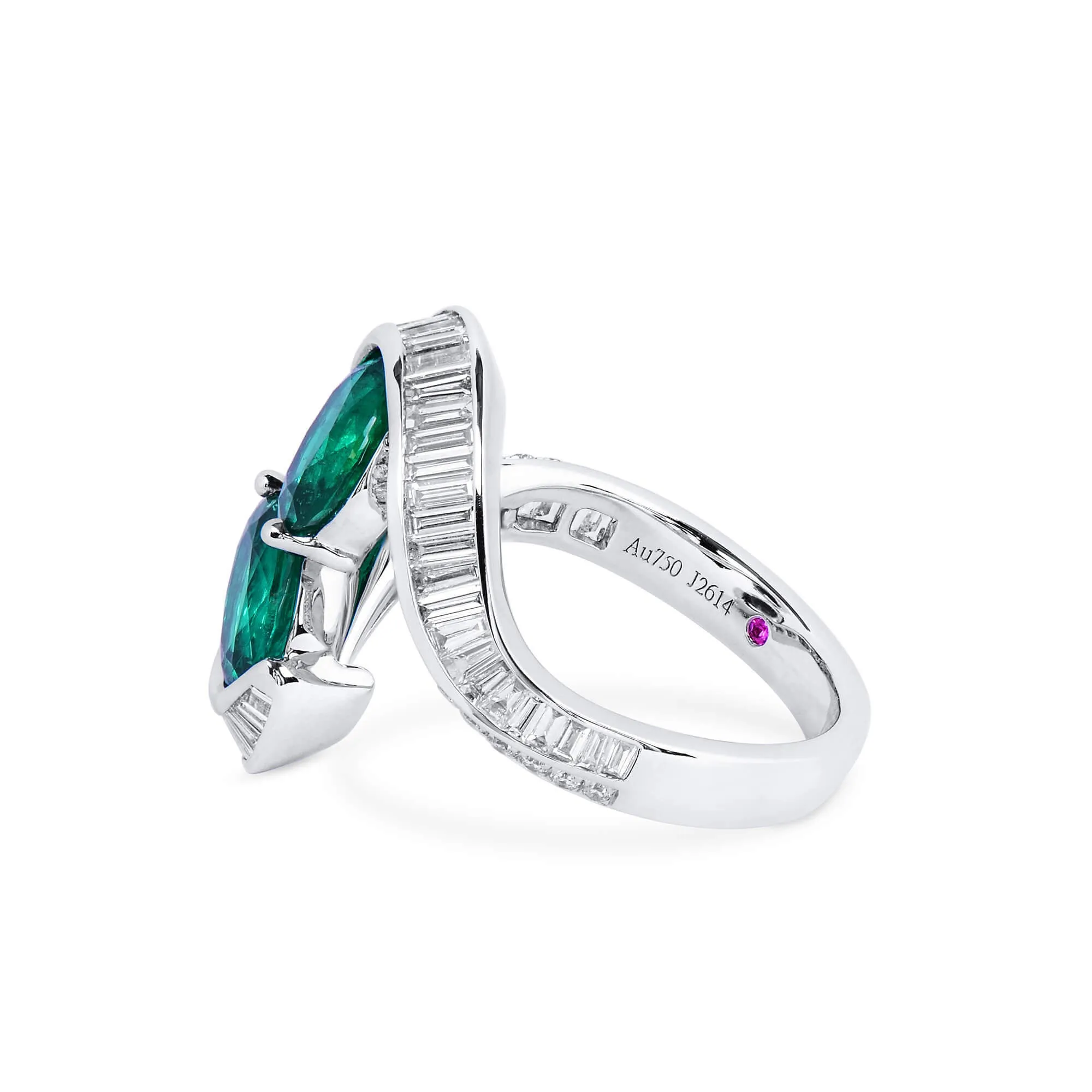 Vivid Green Colombian Emerald And Diamond Ring, 2.22 Ct. (3.47 Ct. TW), JCRG05512045,Emerald Rings