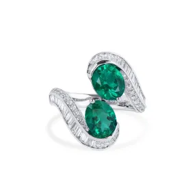 Vivid Green Colombian Emerald And Diamond Ring, 2.22 Ct. (3.47 Ct. TW), JCRG05512045,Emerald Rings