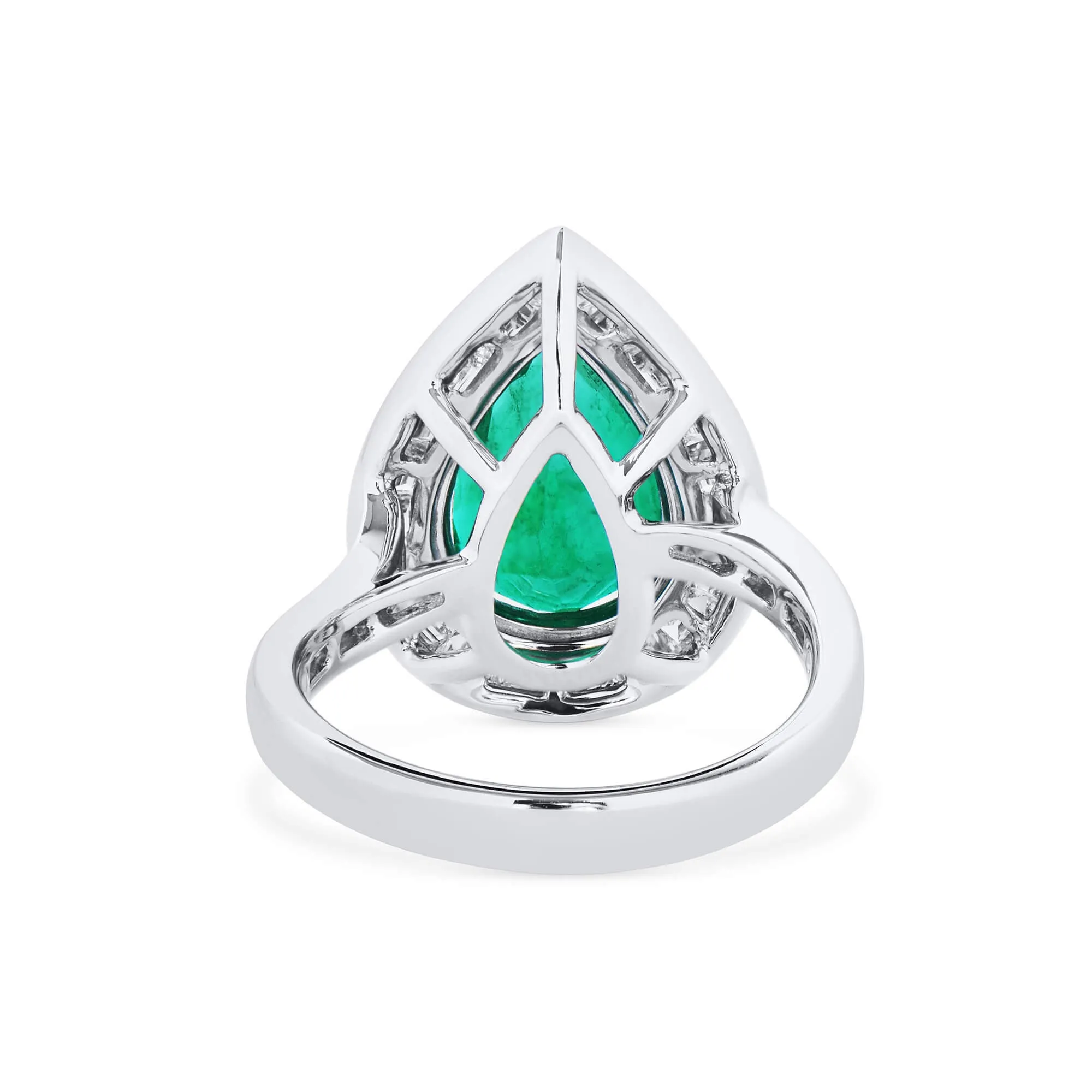 Vivid Green Colombian Emerald And Diamond Ring, 3.40 Ct. (4.57 Ct. TW), GRS2021-038576,Rings Jewelry