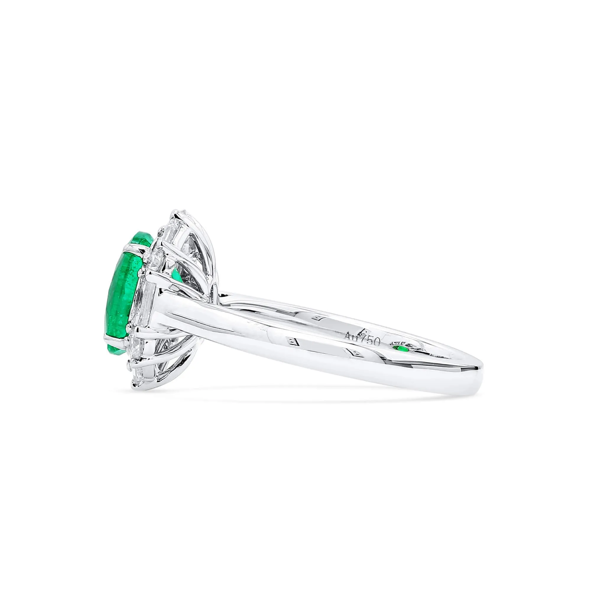 Vivid Green Colombian Emerald And Diamond Ring|1.82 Ct. (2.48 Ct. TW), GRS2020-128132,Emerald Rings