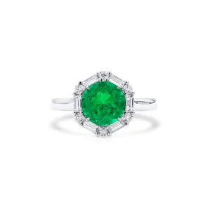 Vivid Green Colombian Emerald And Diamond Ring|1.82 Ct. (2.48 Ct. TW), GRS2020-128132,Emerald Rings