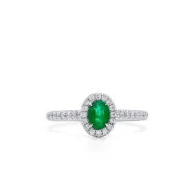 Vivid Green Emerald And Diamond Ring, 0.34 Ct. (0.58 Ct. TW), G2112020313,Emerald Rings