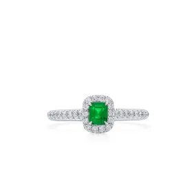 Vivid Green Emerald And Diamond Ring, 0.36 Ct. (0.58 Ct. TW), G2112020310,Emerald Rings