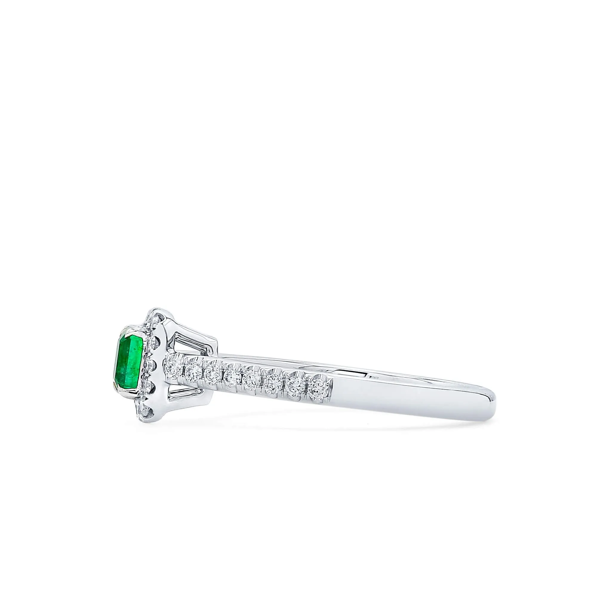 Vivid Green Emerald And Diamond Ring, 0.36 Ct. (0.58 Ct. TW), G2112020310,Emerald Rings