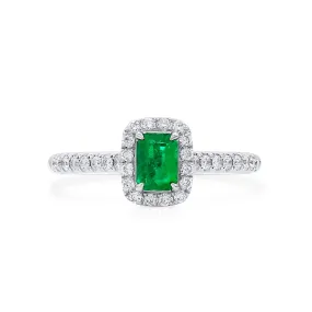 Vivid Green Emerald And Diamond Ring, 0.36 Ct. (0.62 Ct. TW), G2111260104,Emerald Rings