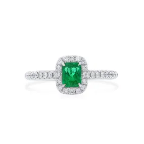 Vivid Green Emerald And Diamond Ring, 0.40 Ct. (0.65 Ct. TW), G2111260105,Emerald Rings