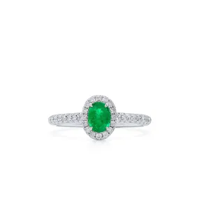 Vivid Green Emerald And Diamond Ring, 0.41 Ct. (0.65 Ct. TW), G2112020321,Emerald Rings