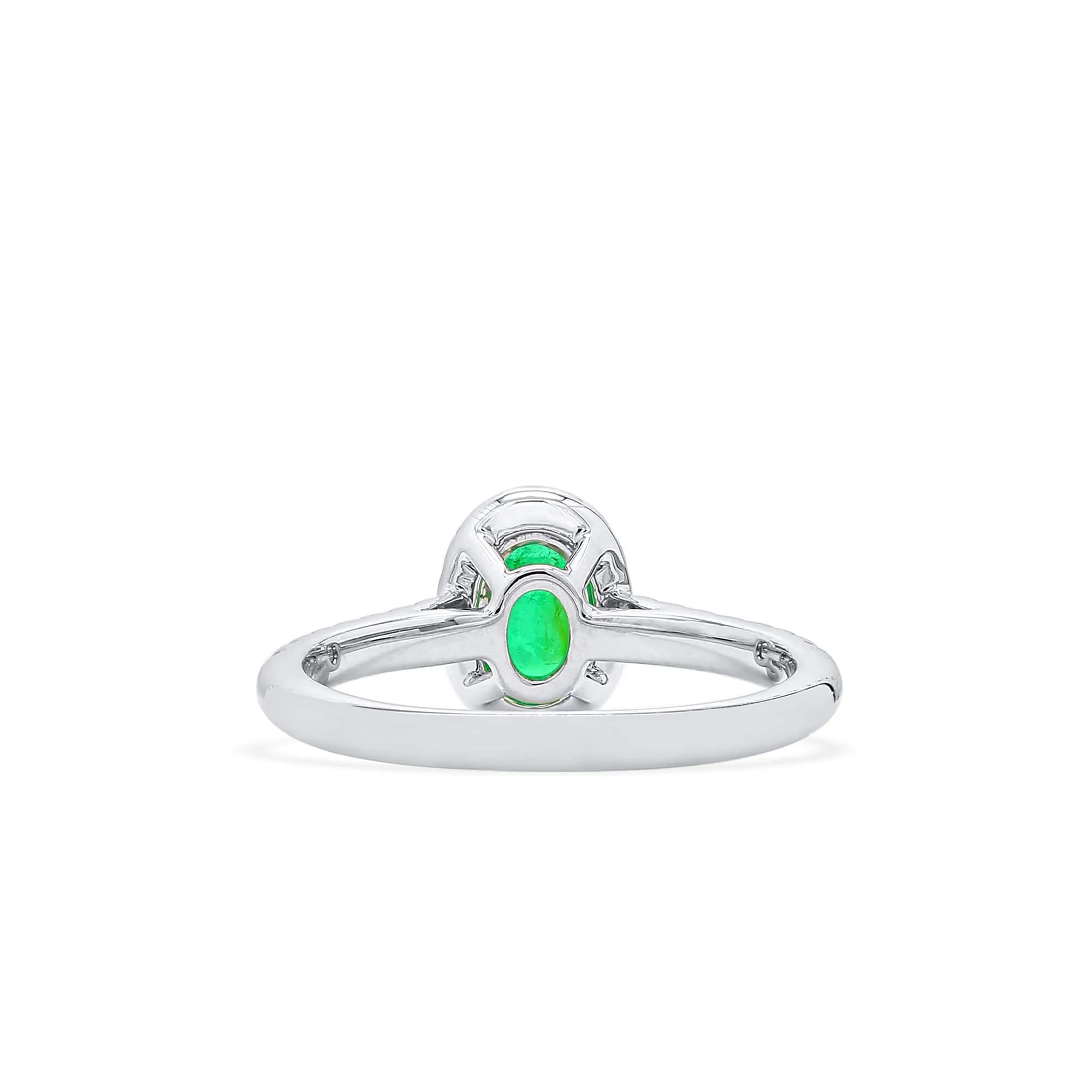 Vivid Green Emerald And Diamond Ring, 0.49 Ct. (0.75 Ct. TW), G2112020311,Emerald Rings