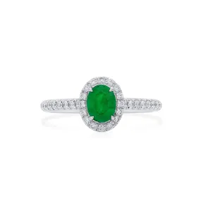 Vivid Green Emerald And Diamond Ring, 0.61 Ct. (0.87 Ct. TW), G2111260109,Emerald Rings