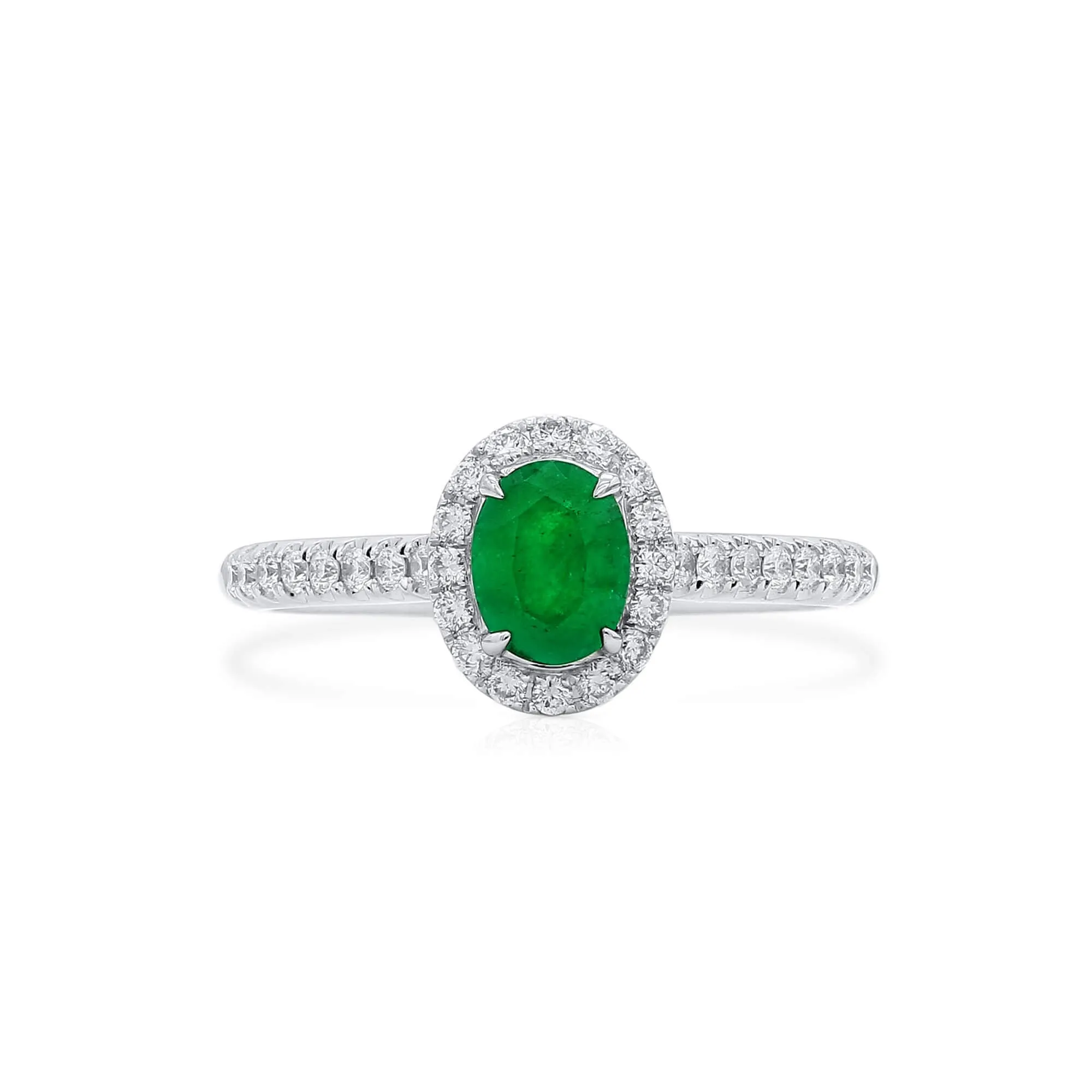 Vivid Green Emerald And Diamond Ring, 0.61 Ct. (0.87 Ct. TW), G2111260109,Emerald Rings