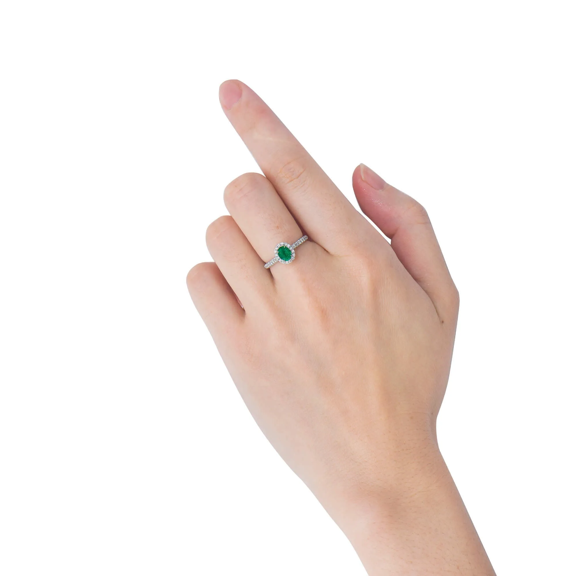 Vivid Green Emerald And Diamond Ring, 0.62 Ct. (0.87 Ct. TW), G2112020315,Emerald Rings