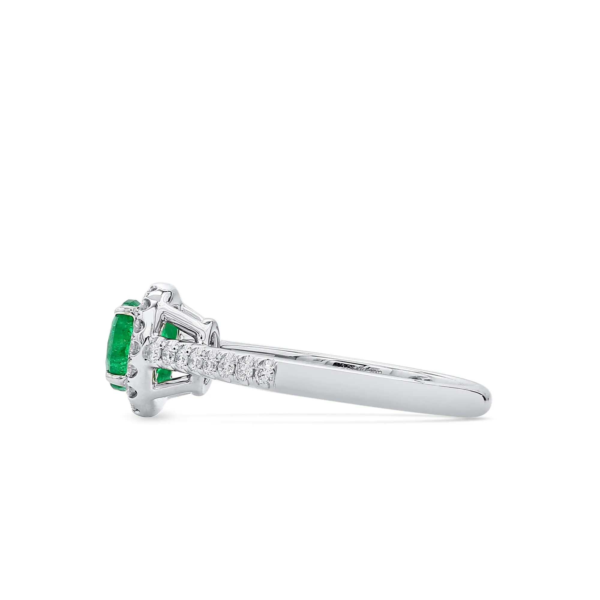Vivid Green Emerald And Diamond Ring, 0.62 Ct. (0.87 Ct. TW), G2112020315,Emerald Rings