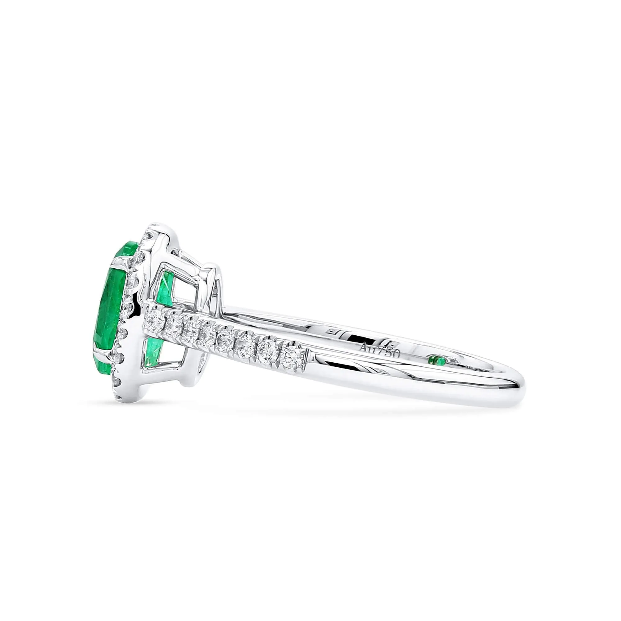 Vivid Green Emerald And Diamond Ring, 1.00 Ct. (1.27 Ct. TW), G2106160429,Emerald Rings