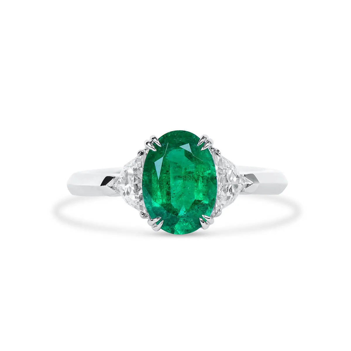 Vivid Green Emerald And Diamond Ring, 1.83 Ct. (2.27 Ct. TW), GRS2020-038649,Emerald Rings
