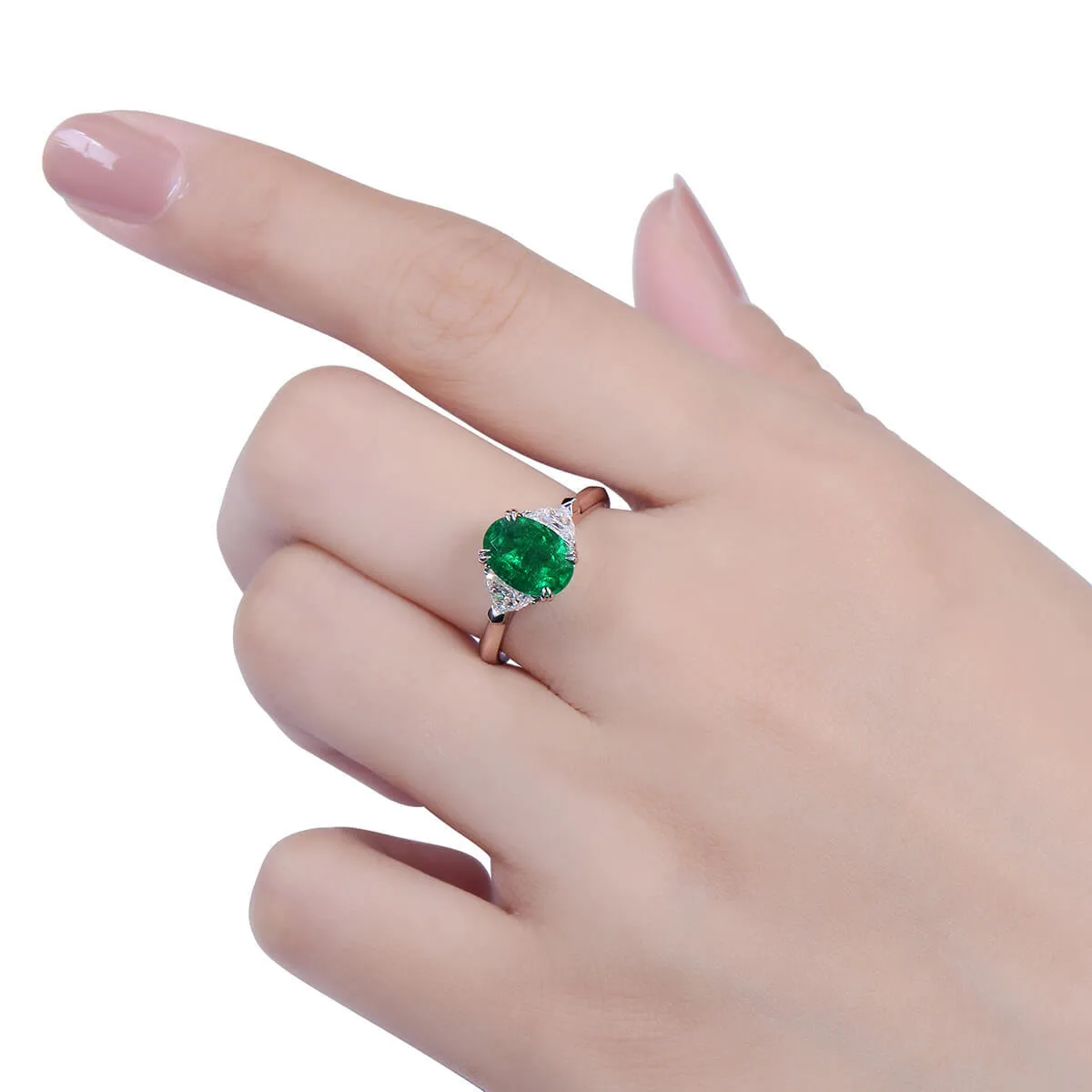 Vivid Green Emerald And Diamond Ring, 1.83 Ct. (2.27 Ct. TW), GRS2020-038649,Emerald Rings