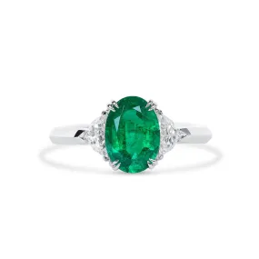 Vivid Green Emerald And Diamond Ring, 1.83 Ct. (2.27 Ct. TW), GRS2020-038649,Emerald Rings
