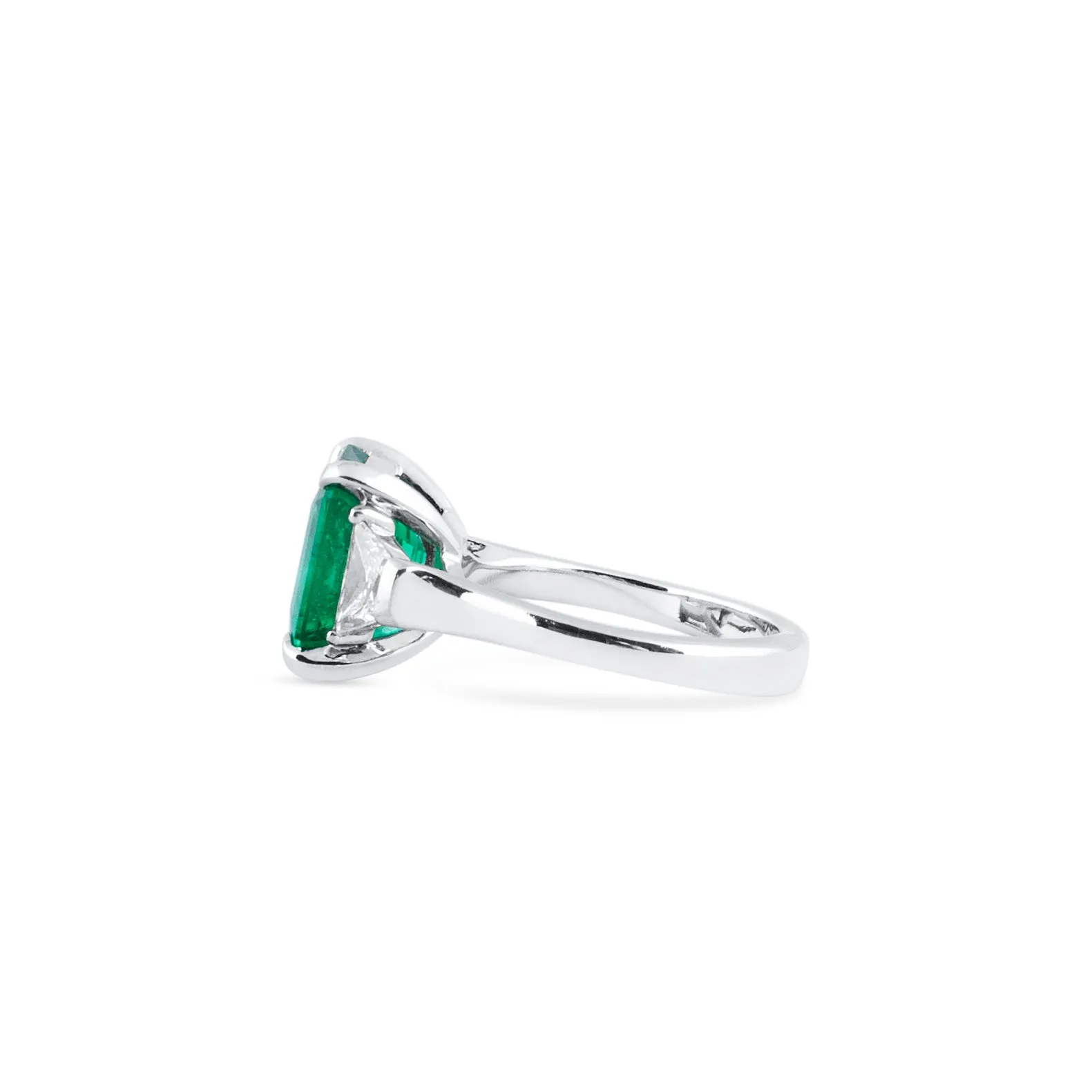 Vivid Green Emerald And Diamond Ring, 4.81 Ct. (5.51 Ct. TW), GRS2018-058321,Emerald Rings