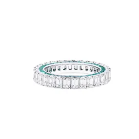 White Diamond & Emerald Eternity Band Ring, 3.03 Ct. (5.37 Ct. TW), Emerald Shape,Eternity Rings
