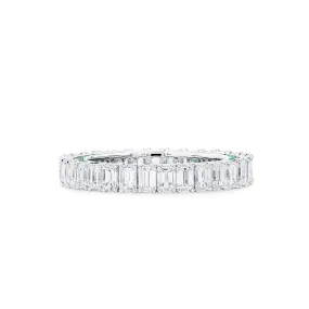 White Diamond and Emerald Eternity Band Ring, 3.12 Ct. (5.66 Ct. TW), Baguette shape,Eternity Rings