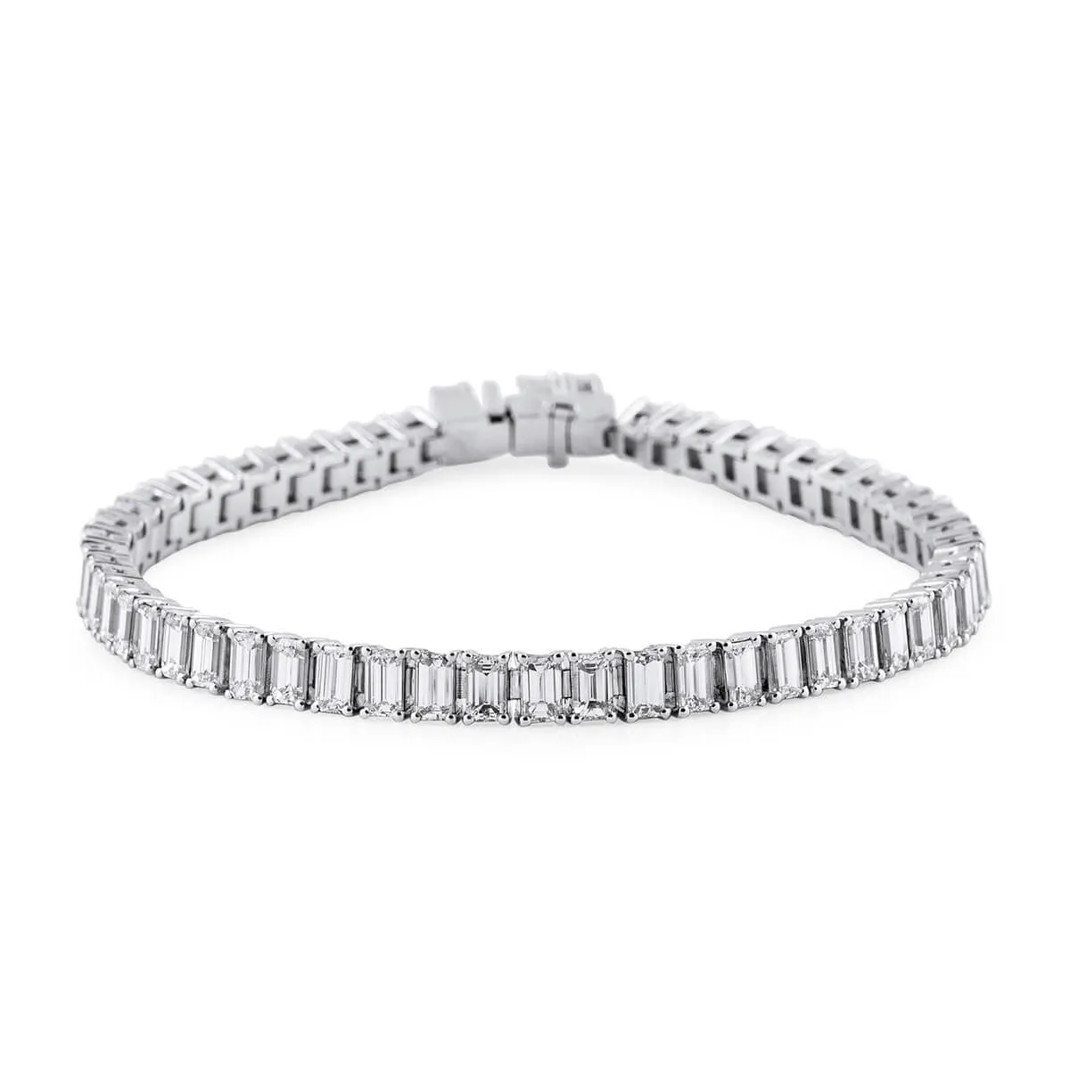 White Diamond Bracelet, 10.12 Ct. TW, Emerald shape,Bracelet Jewelry