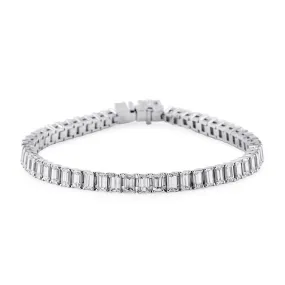 White Diamond Bracelet, 10.12 Ct. TW, Emerald shape,Bracelet Jewelry