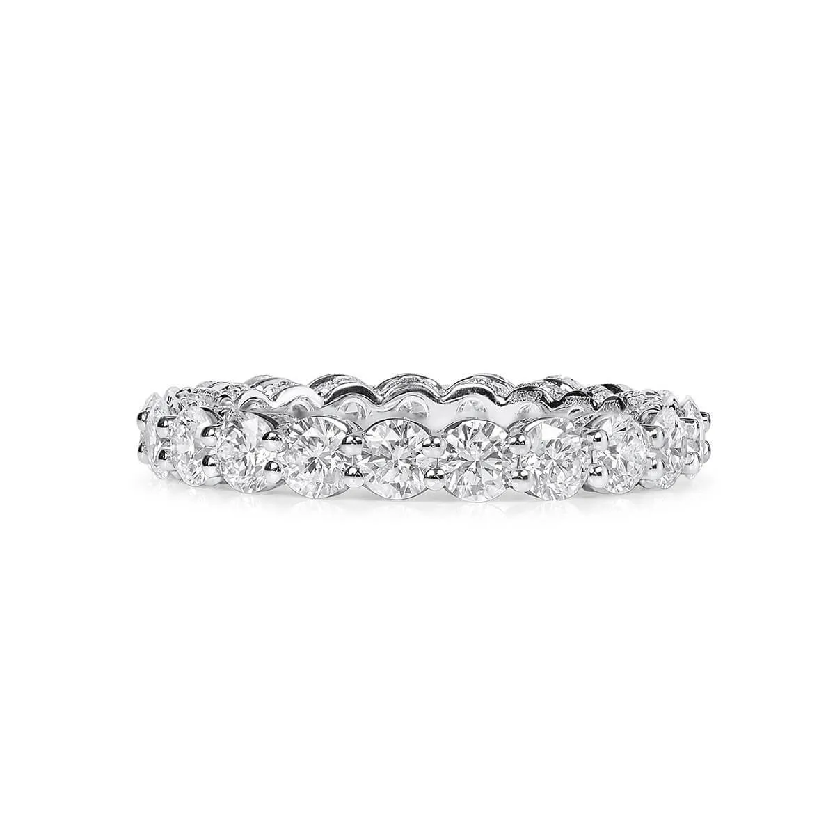 White Diamond Ring, 2.57 Ct. TW, Round shape,Eternity Rings