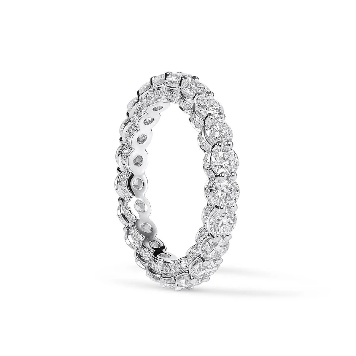 White Diamond Ring, 2.57 Ct. TW, Round shape,Eternity Rings