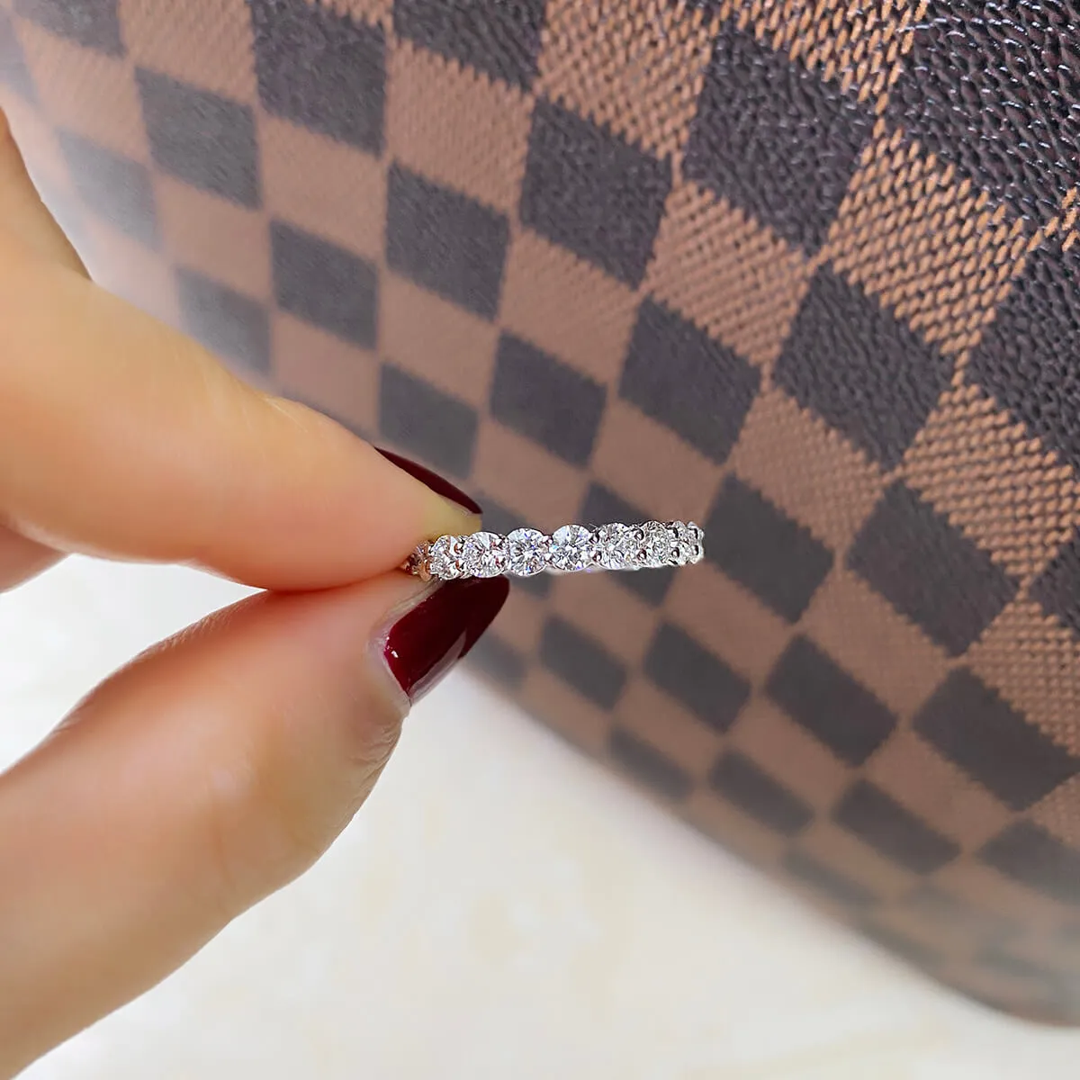 White Diamond Ring, 2.57 Ct. TW, Round shape,Eternity Rings