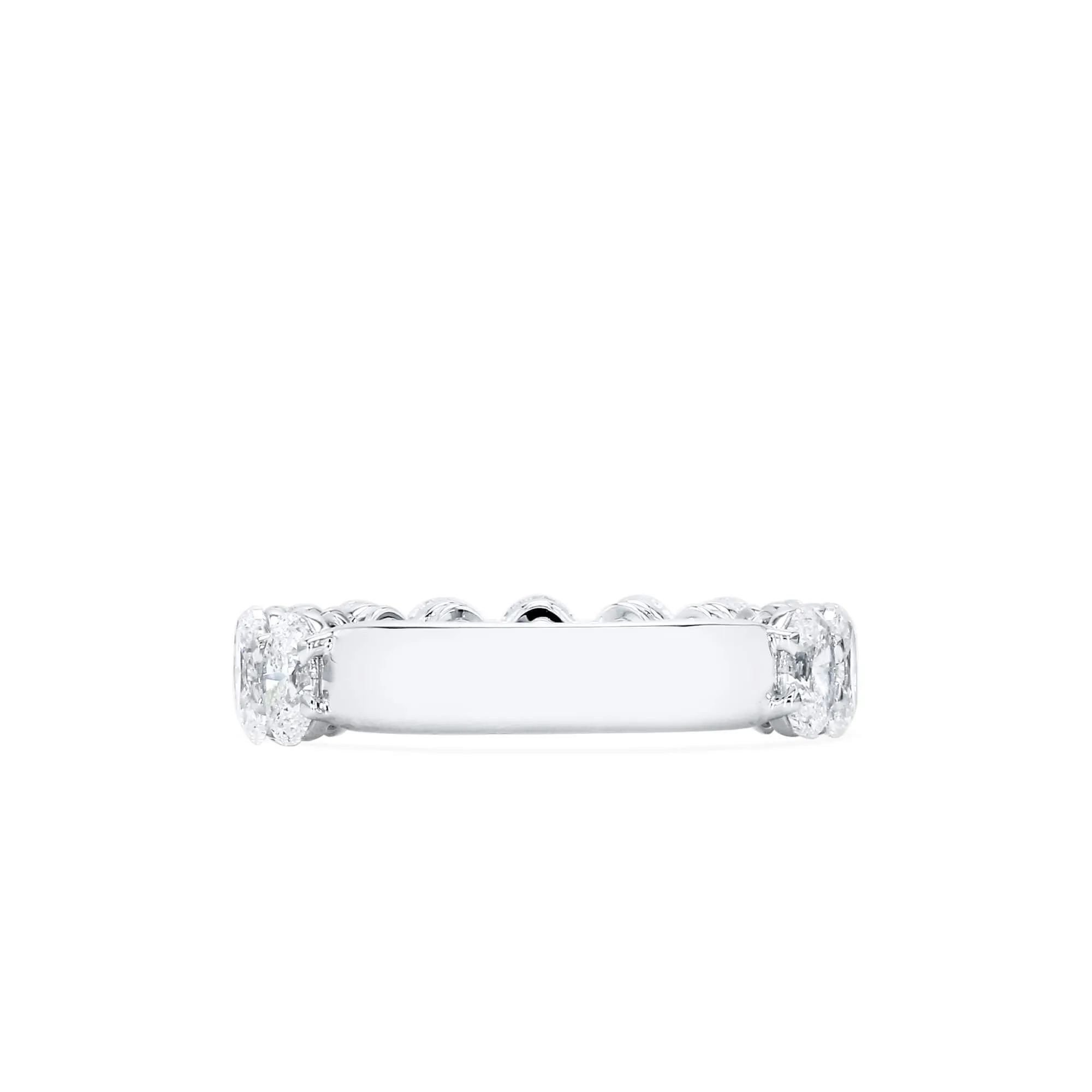 White Diamond Ring, 3.12 Ct. TW, Oval shape,Eternity Rings