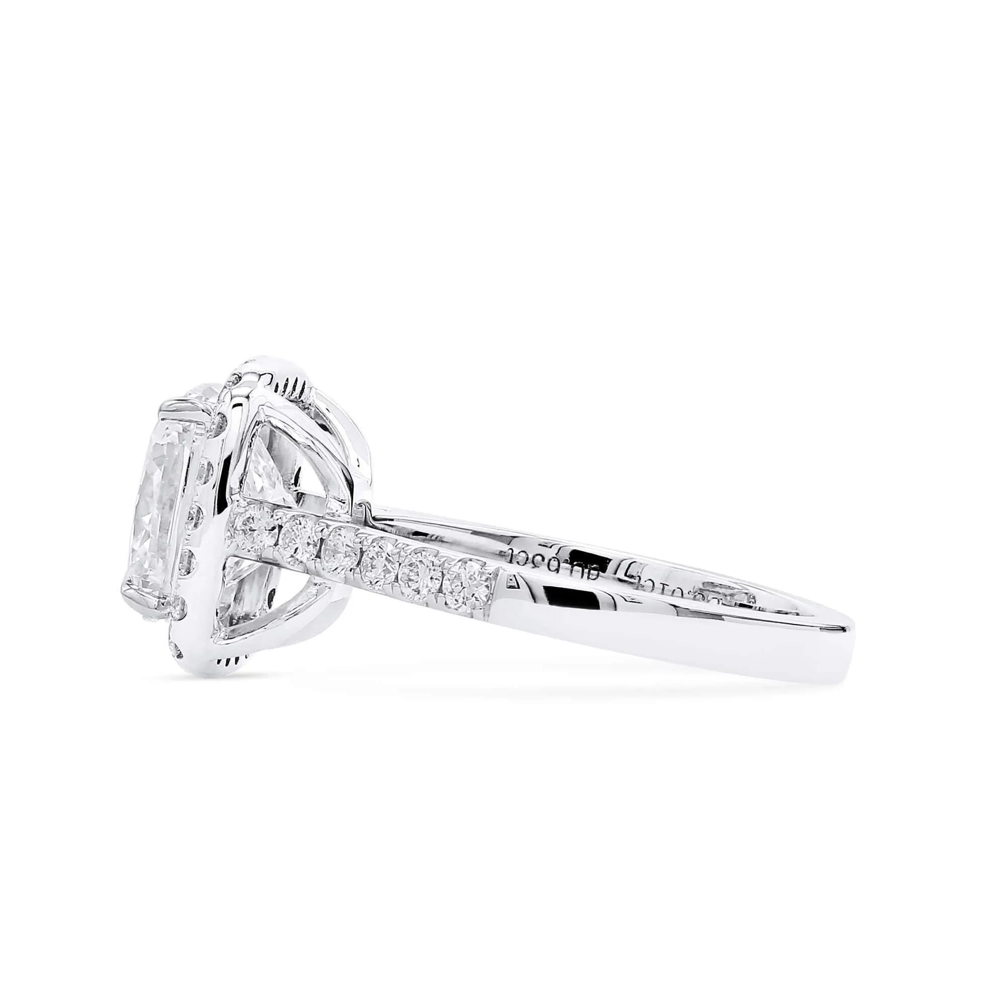 White Diamond Ring, 3.64 Ct. TW, Cushion Shape, GIA Certified,Rings Jewelry
