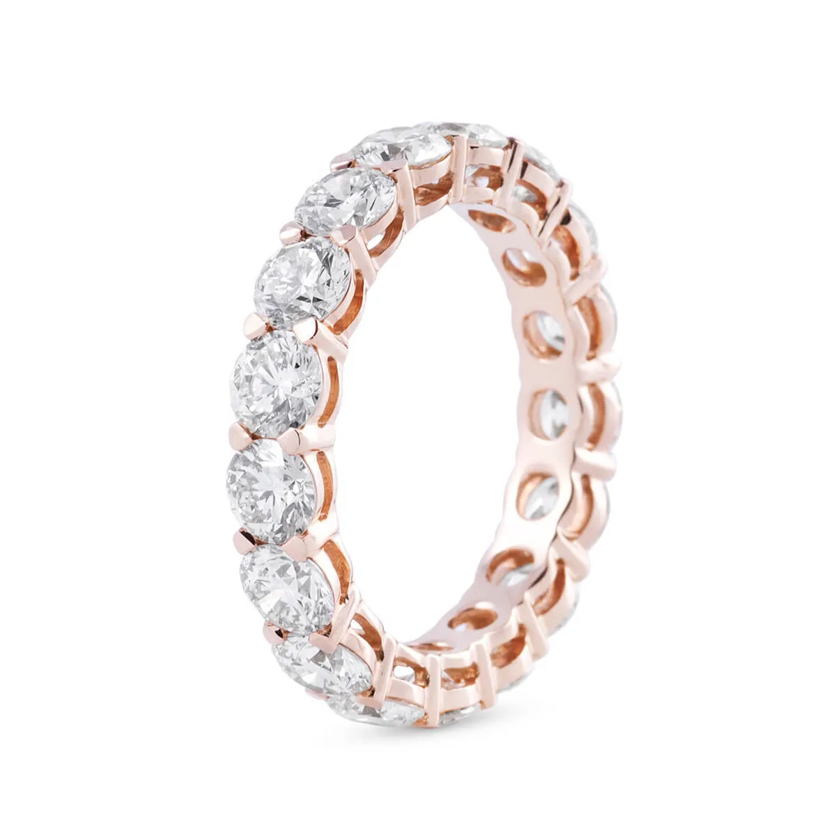 White Diamond Ring, 3.70 Ct. TW, Round shape,Eternity Rings