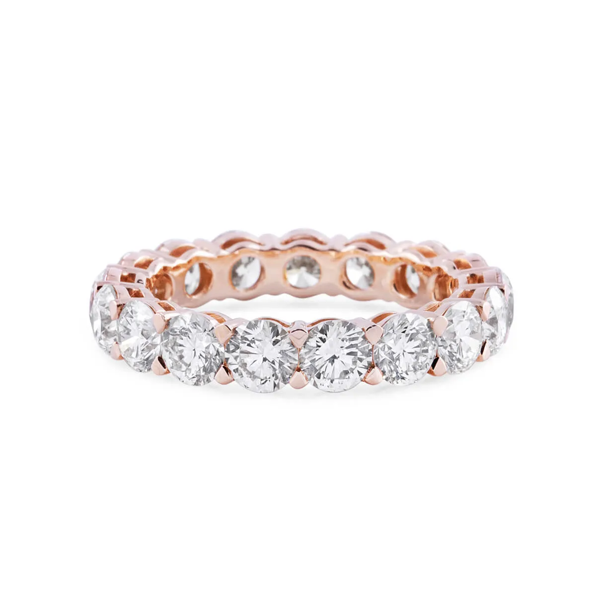 White Diamond Ring, 3.70 Ct. TW, Round shape,Eternity Rings