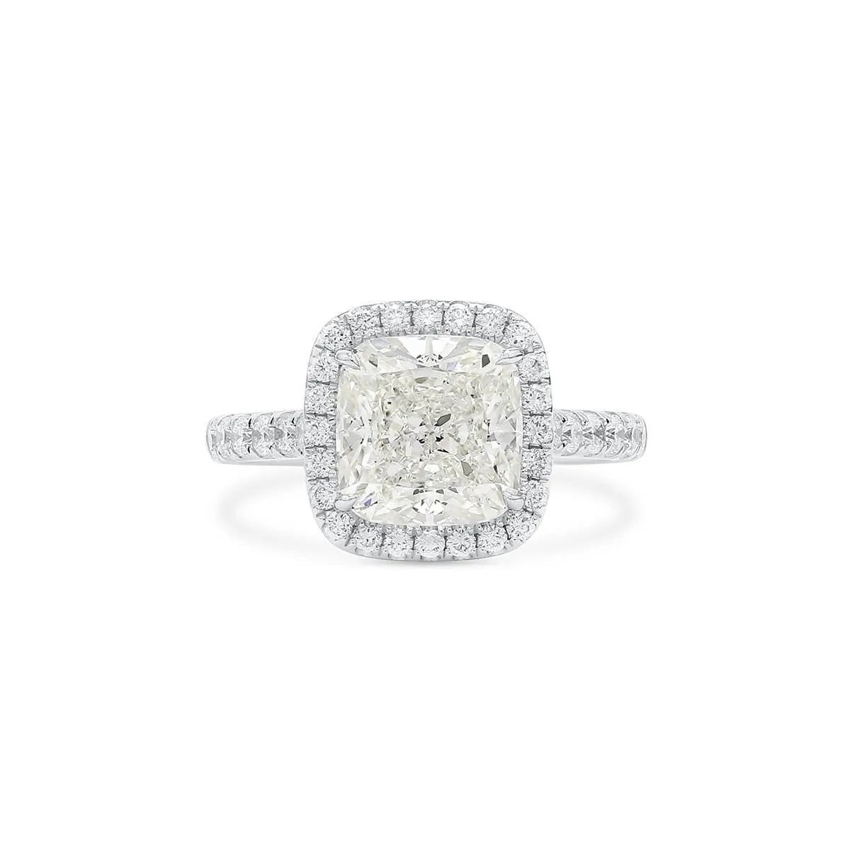 White Diamond Ring, 3.76 Ct. TW, Cushion Shape, GIA Certified,Rings Jewelry