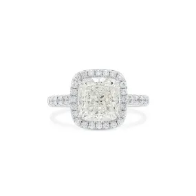 White Diamond Ring, 3.76 Ct. TW, Cushion Shape, GIA Certified,Rings Jewelry