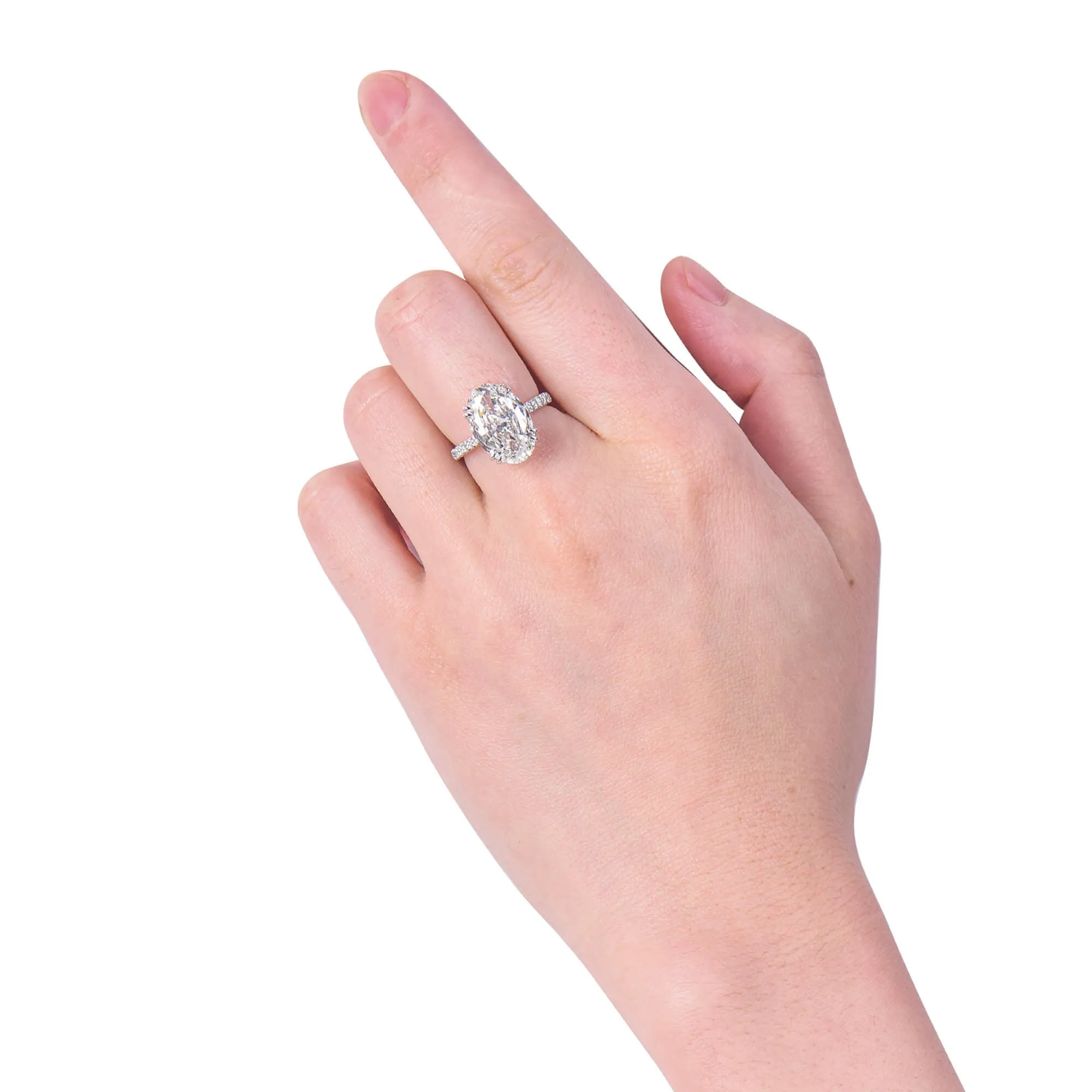 White Diamond Ring, 5.35 Ct. TW, Oval Shape, GIA Certified,Rings Jewelry